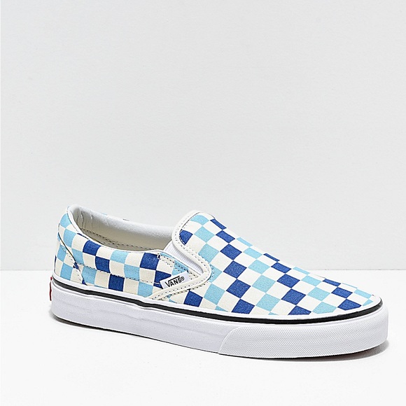 baby blue vans with checkers